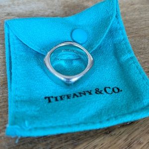 Tiffany & Co 2003 Wide Square Cushion Band Sterling Silver Ring .925 - Sz 5.75